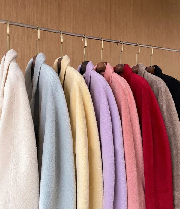High-end 100% Alpaca Coat Women Camel Mid-Length Wool Jacket Female Winter Thick White Lace-Up Warm Double Breasted Suit Collar：圖片 19