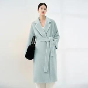 Winter Thickened Warm 100% Alpaca Wool Coat Women Long Milk White Coat 2022 Orange Rashion Camel Casual Classic Lace-up Commuter